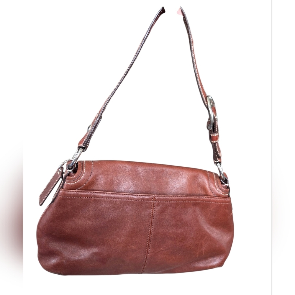 Coach Vintage Y2K Soho Pleated Flap Shoulder Bag Walnut - Picture 2 of 16